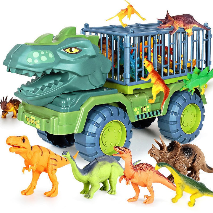 Dinosaur Truck Toy Play Set with Sturdy Plastic Build | Includes Dinosaur Figures &amp; Accessories | Encourages Imaginative Play 2