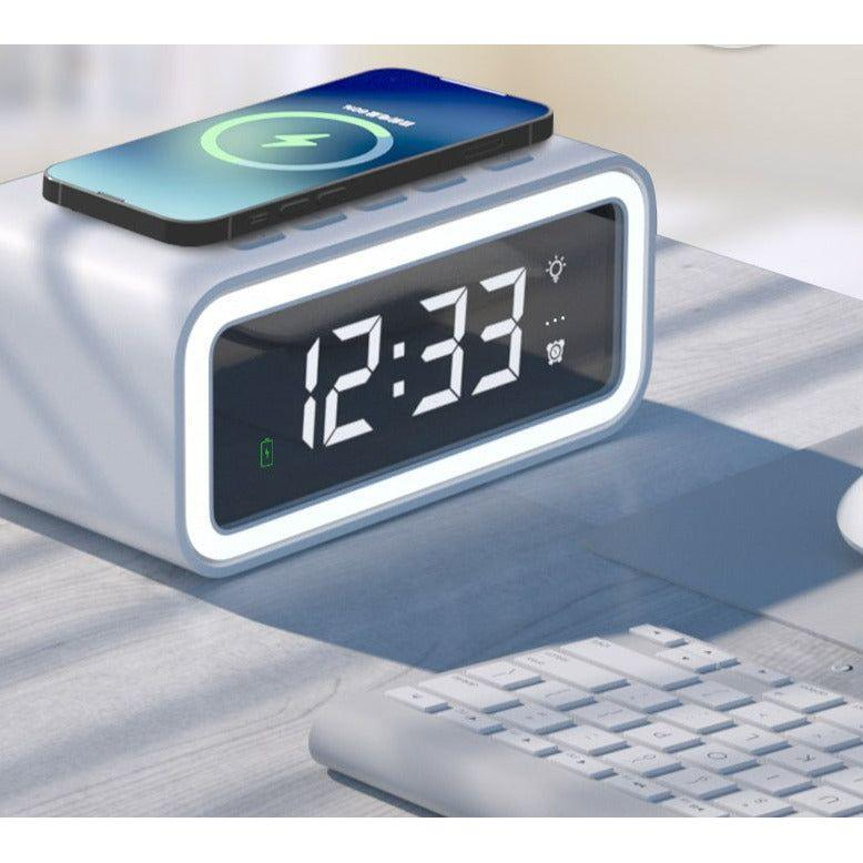 Wireless Charging Alarm Clock | Qi-Enabled Charging Pad with LED Display | Adjustable Brightness, Snooze &amp; Touch Controls 1