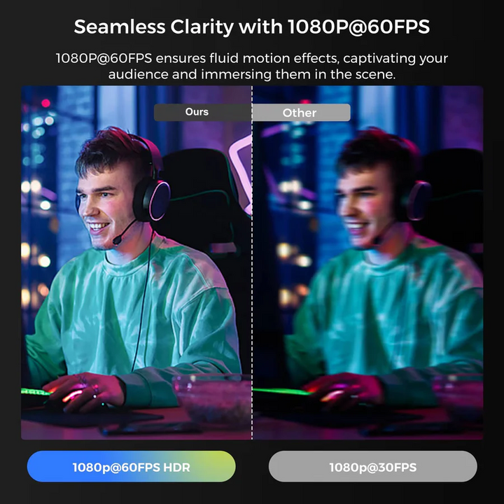 Webcam 1080p 60fps | Autofocus, Adjustable Field of View, Noise-Canceling Mic | USB Plug and Play for Streaming 5