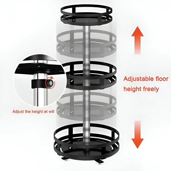 3 Tier Rotating Metal Organiser | 360-Degree Swivel Design | Space-Saving Storage for Kitchen, Bathroom &amp; Office 3