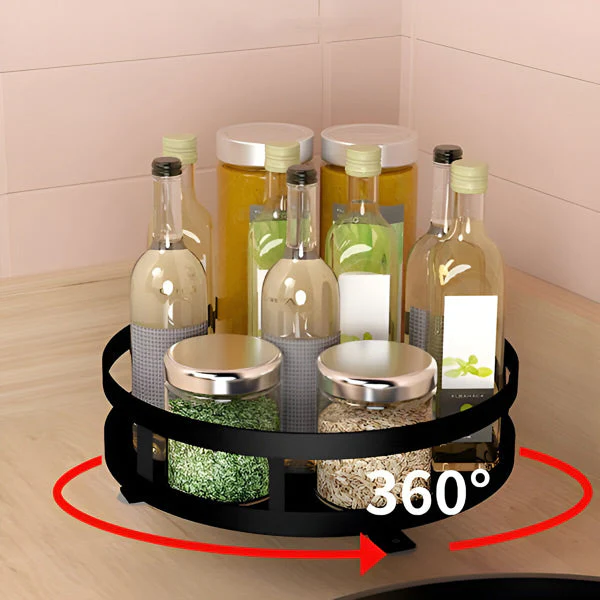 3 Tier Rotating Metal Organiser | 360-Degree Swivel Design | Space-Saving Storage for Kitchen, Bathroom &amp; Office 4