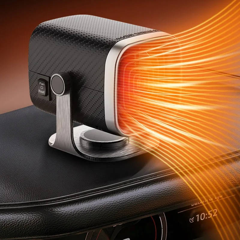 Portable Car Heater and Defroster | 12V 120W or 24V 150W Ceramic Fan | 360° Rotation, Fast Windshield Defogging 7