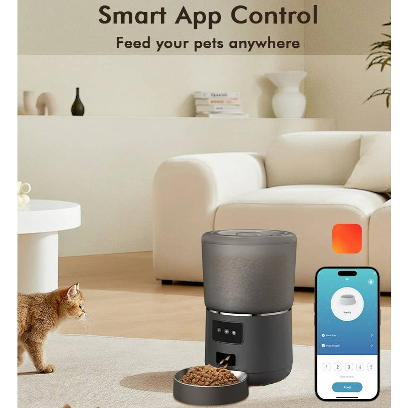 Automatic Pet Feeder Stainless Steel Bowl | Smartphone App Controlled Portion Dispenser | 17 Cup Capacity for Cats &amp; Dogs 4