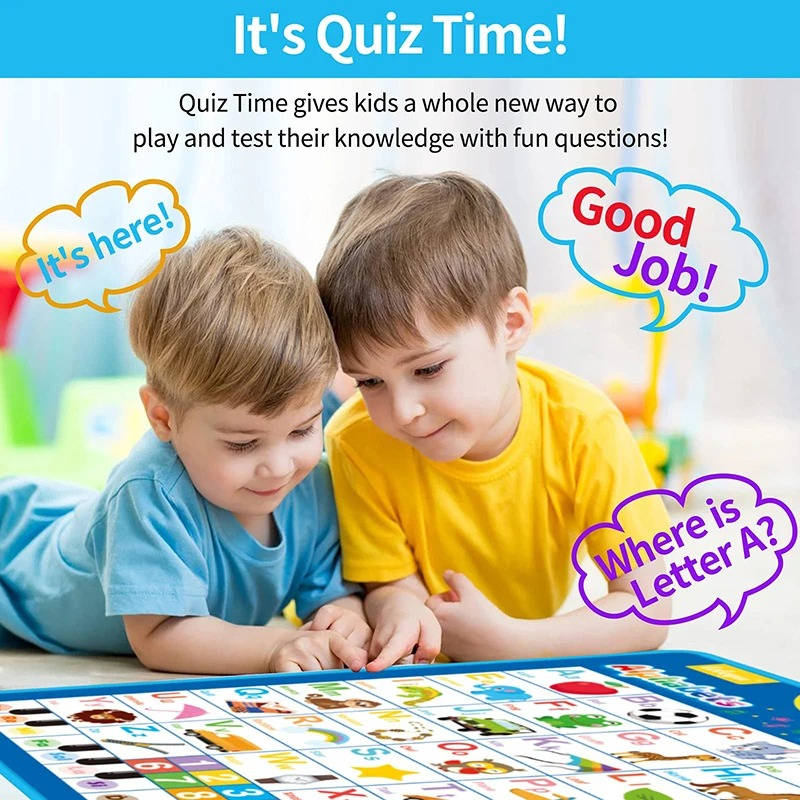 Alphabet Interactive Learning Toy | Touch Sound Letters, Numbers &amp; Quiz Mode | Waterproof Wipe-Clean Poster for Toddlers 2
