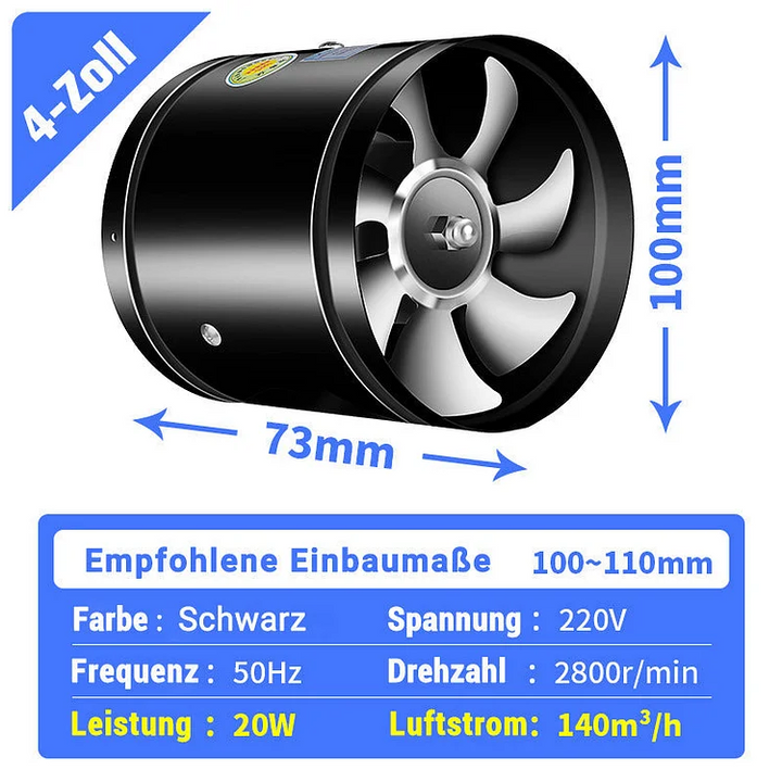 Wall Mounted Exhaust Fan High-Speed Quiet Multi-Room with Quick Installation 13