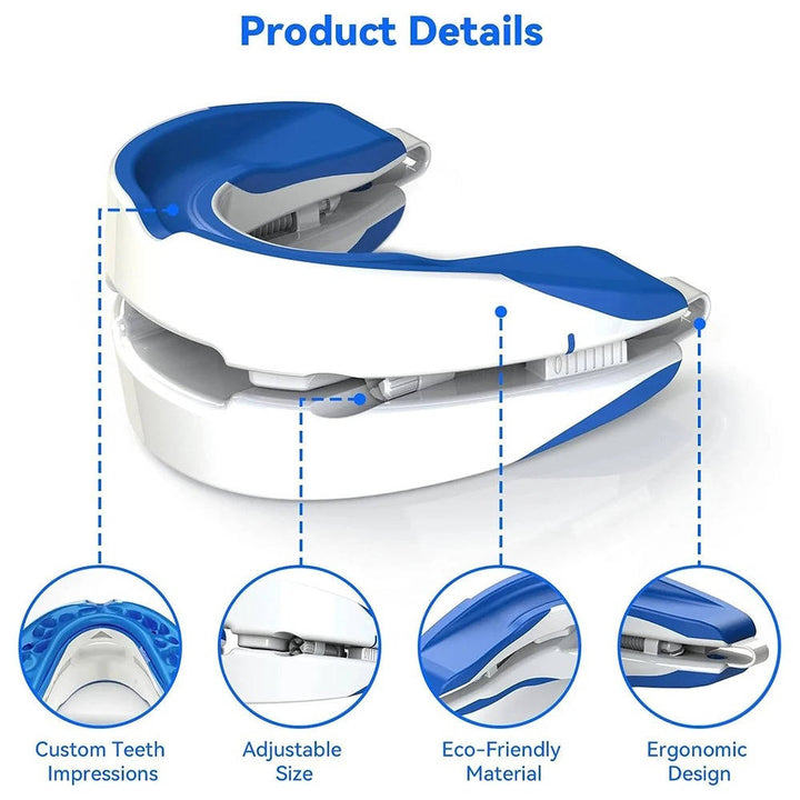 Anti-Snoring Mouthpiece Moldable Plastic | Adjustable Lower Tray &amp; Dual-Layer Shell | Custom Boil-and-Bite Fit 2