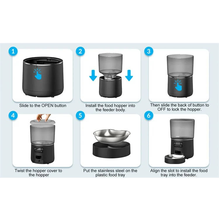 Automatic Pet Feeder Stainless Steel Bowl | Smartphone App Controlled Portion Dispenser | 17 Cup Capacity for Cats &amp; Dogs 7
