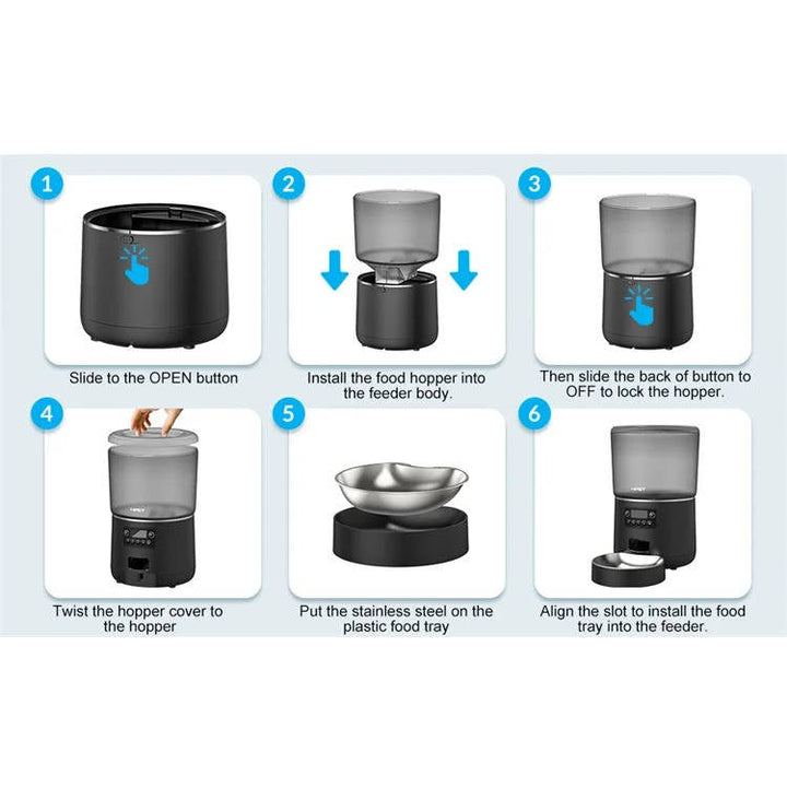 Automatic Pet Feeder Stainless Steel Bowl | Smartphone App Controlled Portion Dispenser | 17 Cup Capacity for Cats &amp; Dogs 7
