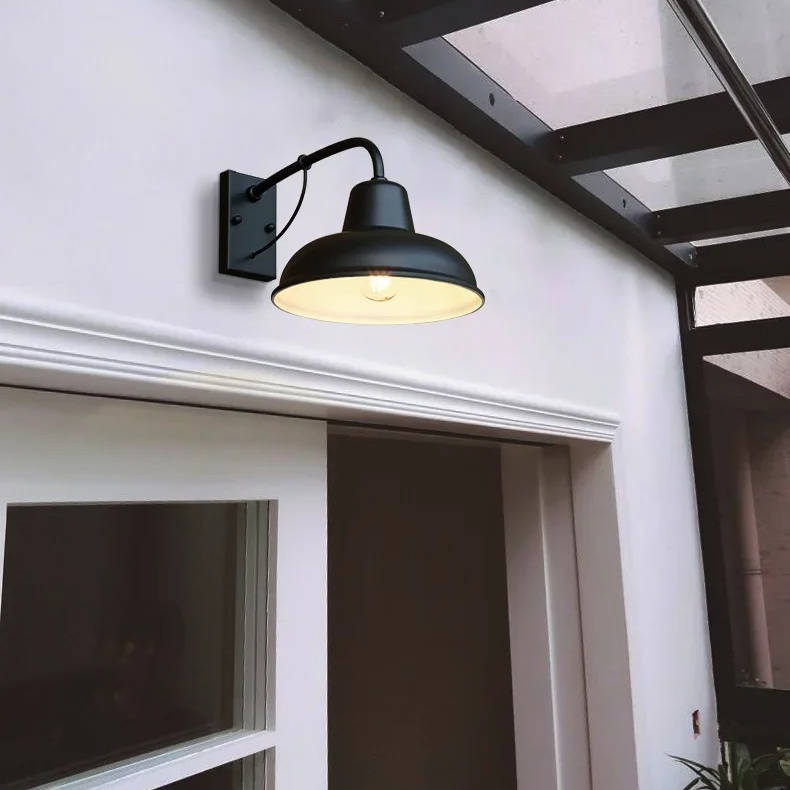 Outdoor Barn Wall Light | Thick Metal Arm, E26/E27 Bulb Socket | Weatherproof Seal, Dust Resistant, Wall Mount 6