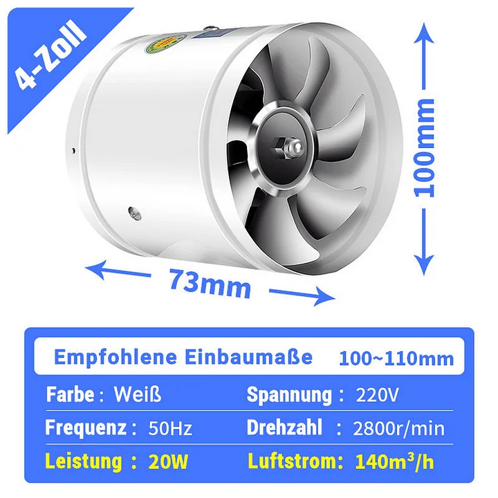 Wall Mounted Exhaust Fan High-Speed Quiet Multi-Room with Quick Installation 17
