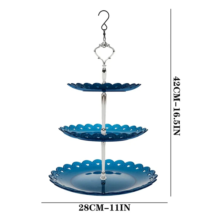 Bird Feeder 3-Tier Bath Combo Weather-Resistant with Hanging Chain 3