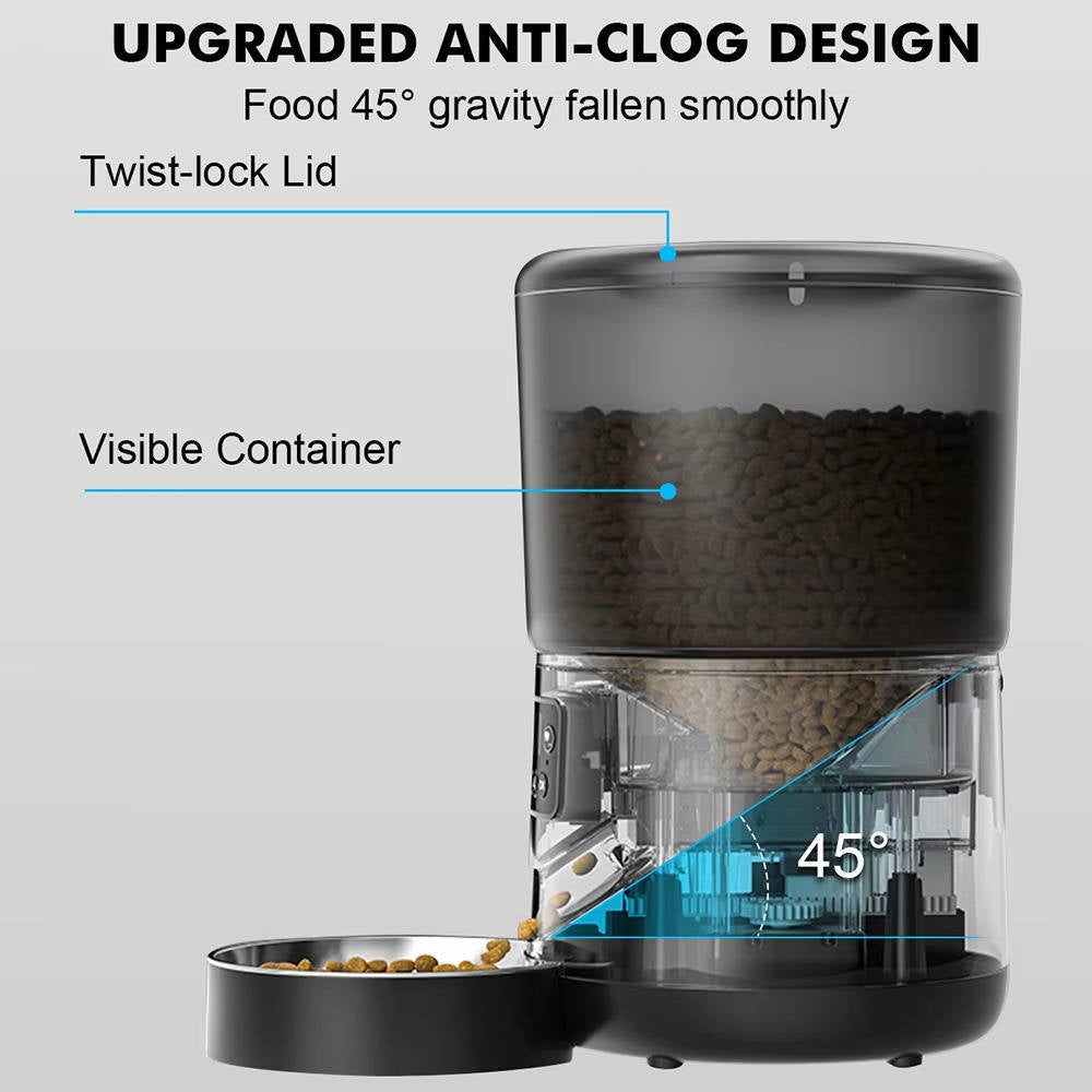 Automatic Pet Feeder Stainless Steel Bowl | Smartphone App Controlled Portion Dispenser | 17 Cup Capacity for Cats &amp; Dogs 5