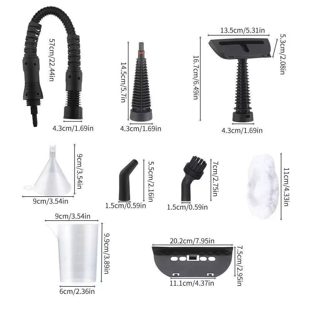 Handheld Steam Cleaner 1050W | 3 Bar High Pressure Steam Ready in 15 Seconds | 4 Brush Heads for Multi-Surface Cleaning 10