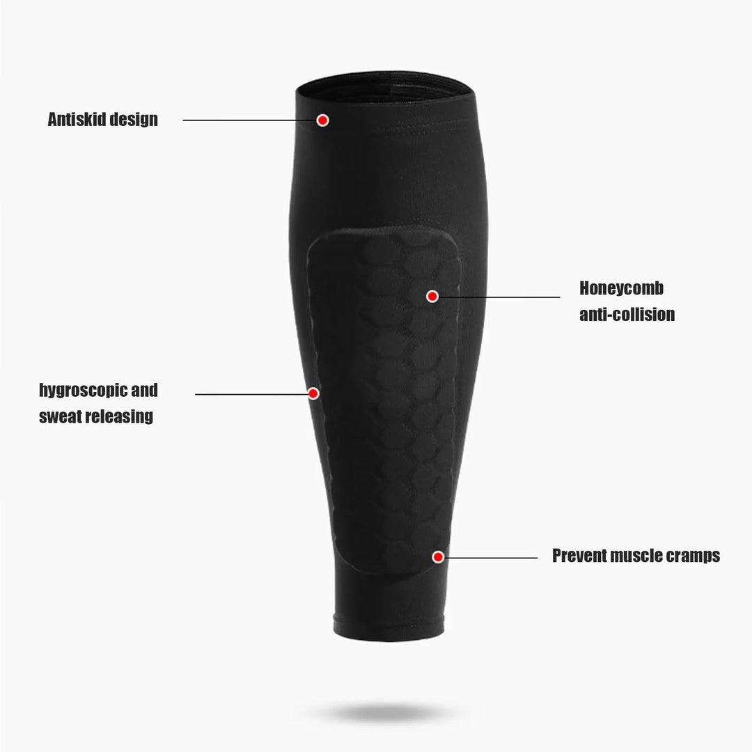 Soccer Shin Guards for Kids, Teens &amp; Adults | Honeycomb Compression Design | Breathable Moisture-Wicking for Sport 2