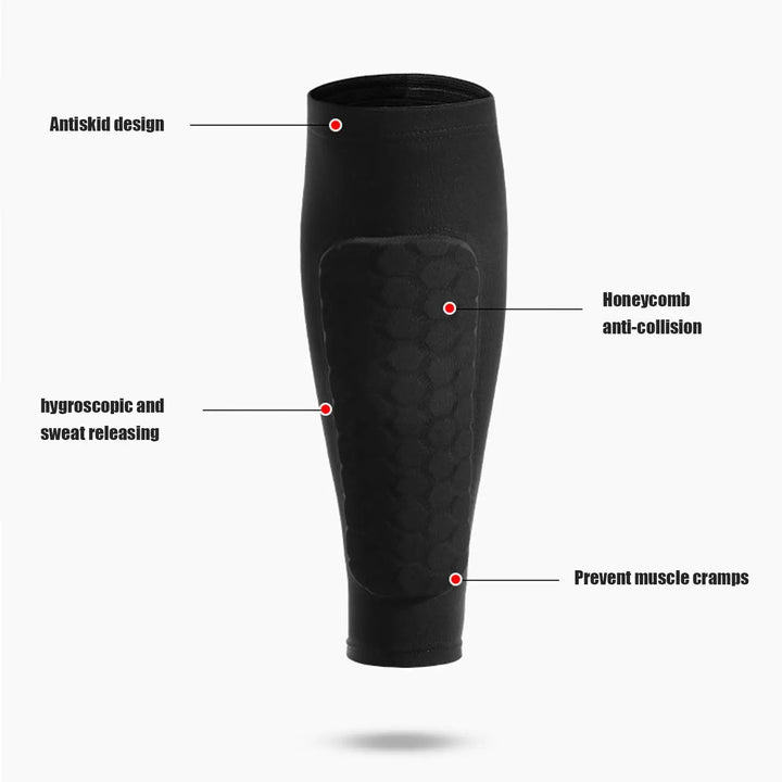 Soccer Shin Guards for Kids, Teens &amp; Adults | Honeycomb Compression Design | Breathable Moisture-Wicking for Sport 2