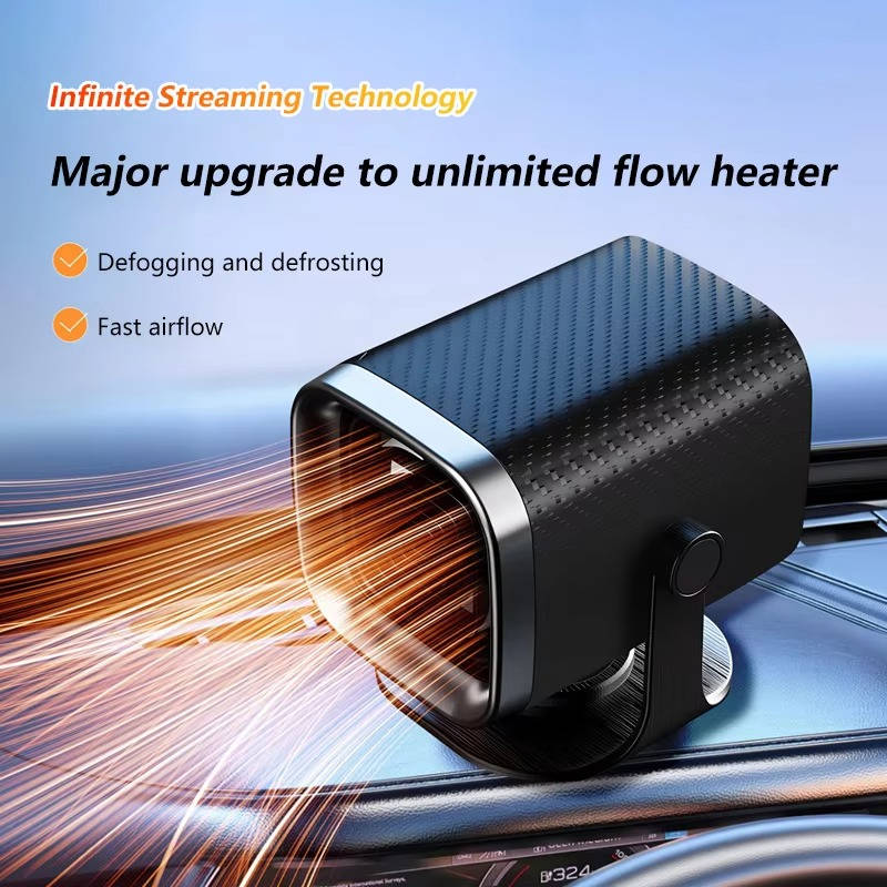 Portable Car Heater and Defroster | 12V 120W or 24V 150W Ceramic Fan | 360° Rotation, Fast Windshield Defogging 3