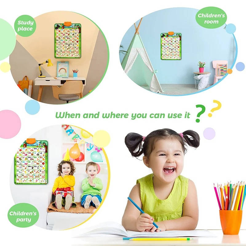 Alphabet Interactive Learning Toy | Touch Sound Letters, Numbers &amp; Quiz Mode | Waterproof Wipe-Clean Poster for Toddlers 5