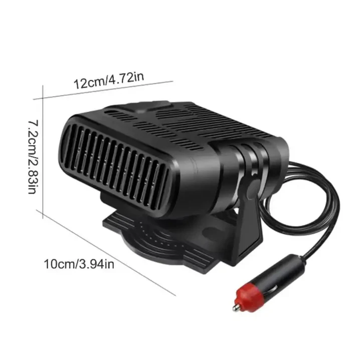 Portable Car Heater and Cooling Fan 12V with Dual Heating and Cooling Modes | 360° Rotatable Dashboard Mount | Fast Defrost 5