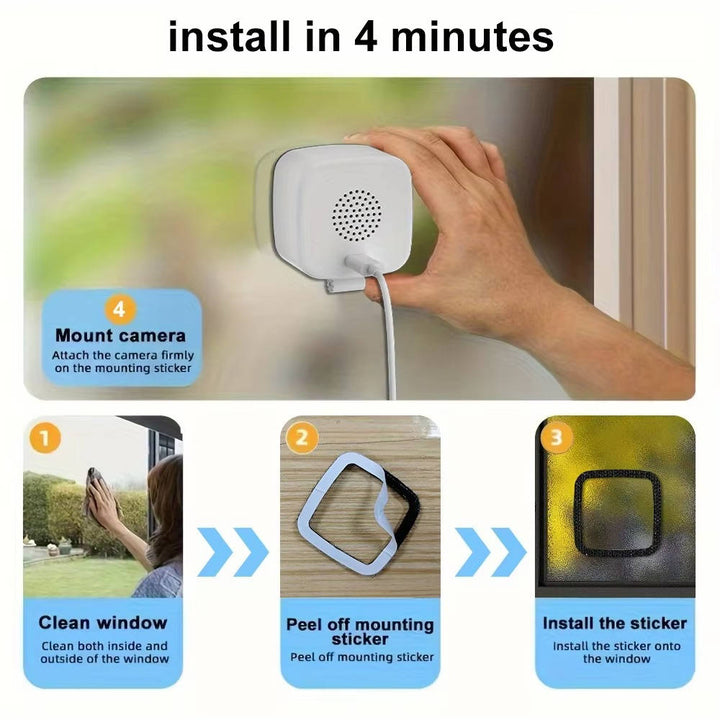 1080P Wifi Window Camera | Night Vision, Two Way Audio, Person Detection | 32GB Card, 24/7 Recording, Wide View 5
