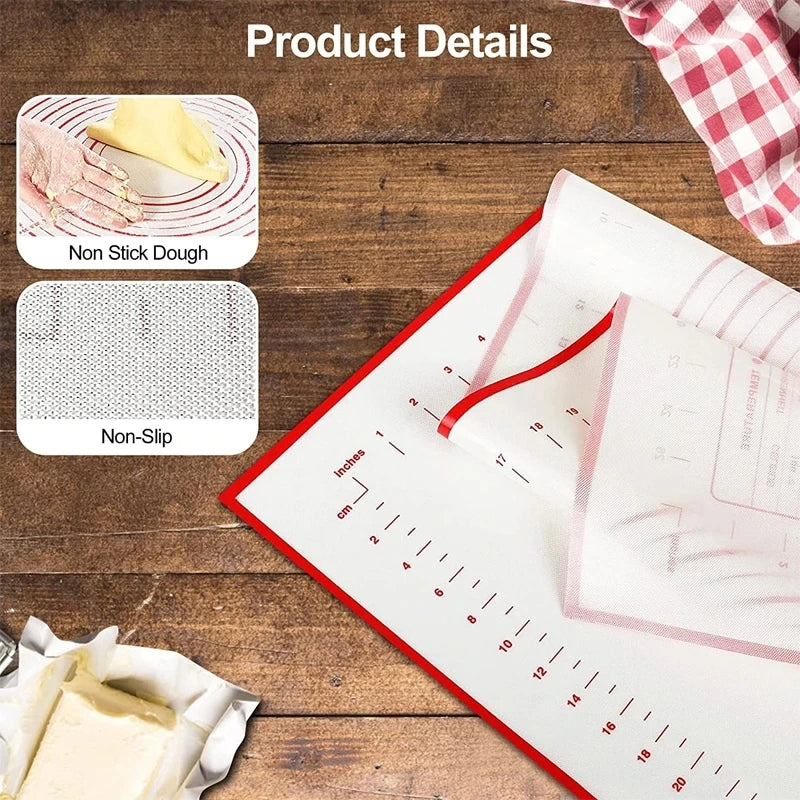 Silicone Baking Mat Fiberglass Mesh | Non-Stick Reusable Pastry Mat | Even Heat Distribution, Dishwasher-Safe for Baking 3