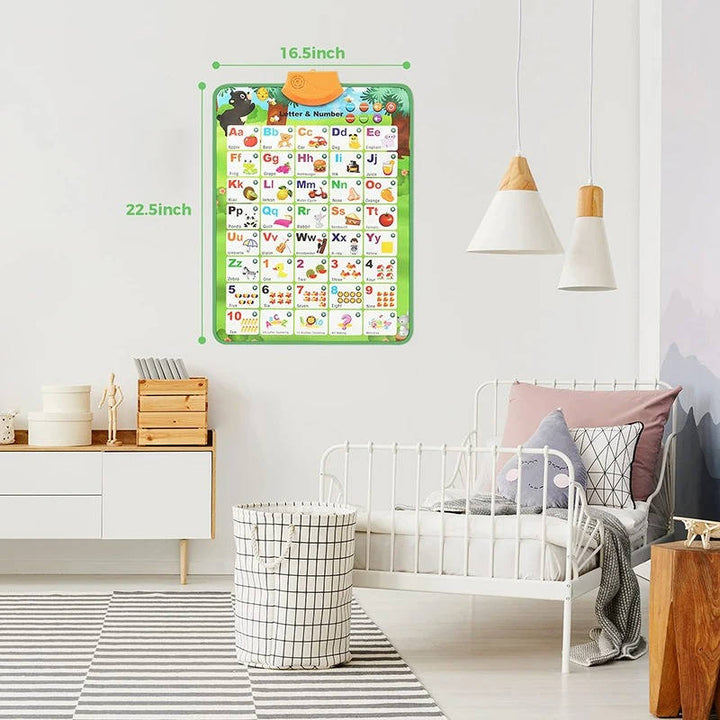 Alphabet Interactive Learning Toy | Touch Sound Letters, Numbers &amp; Quiz Mode | Waterproof Wipe-Clean Poster for Toddlers 7