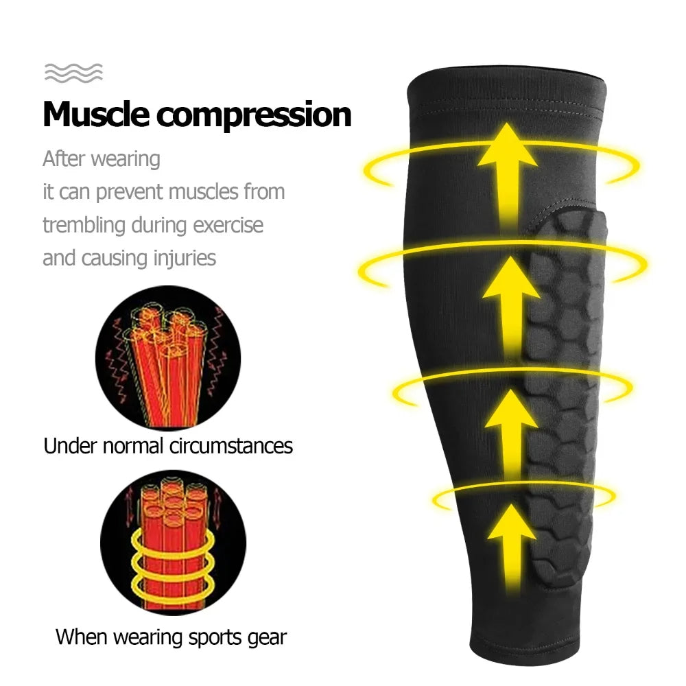Soccer Shin Guards for Kids, Teens &amp; Adults | Honeycomb Compression Design | Breathable Moisture-Wicking for Sport 3