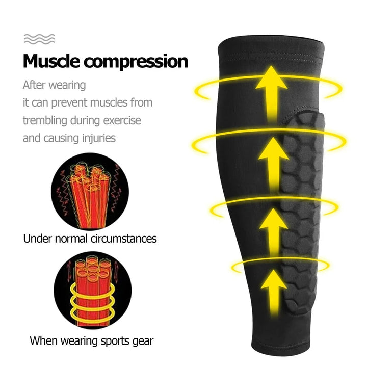 Soccer Shin Guards for Kids, Teens &amp; Adults | Honeycomb Compression Design | Breathable Moisture-Wicking for Sport 3