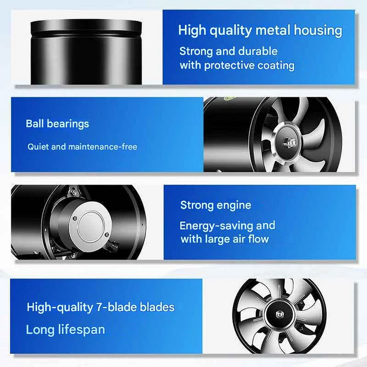 Wall Mounted Exhaust Fan High-Speed Quiet Multi-Room with Quick Installation 8