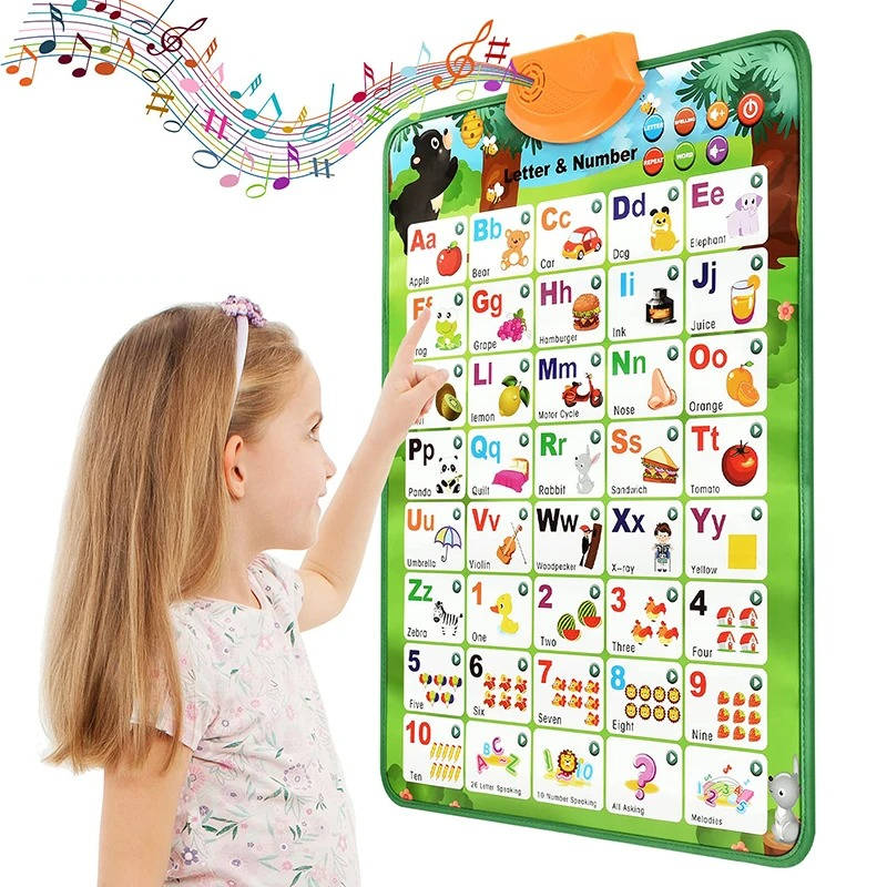 Alphabet Interactive Learning Toy | Touch Sound Letters, Numbers &amp; Quiz Mode | Waterproof Wipe-Clean Poster for Toddlers 4