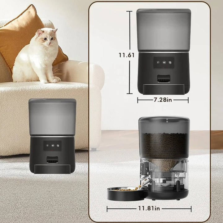 Automatic Pet Feeder Stainless Steel Bowl | Smartphone App Controlled Portion Dispenser | 17 Cup Capacity for Cats &amp; Dogs 6