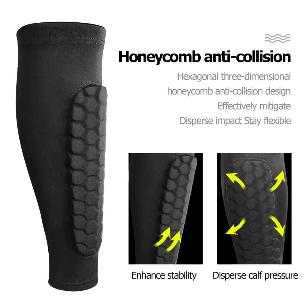 Soccer Shin Guards for Kids, Teens &amp; Adults | Honeycomb Compression Design | Breathable Moisture-Wicking for Sport 4