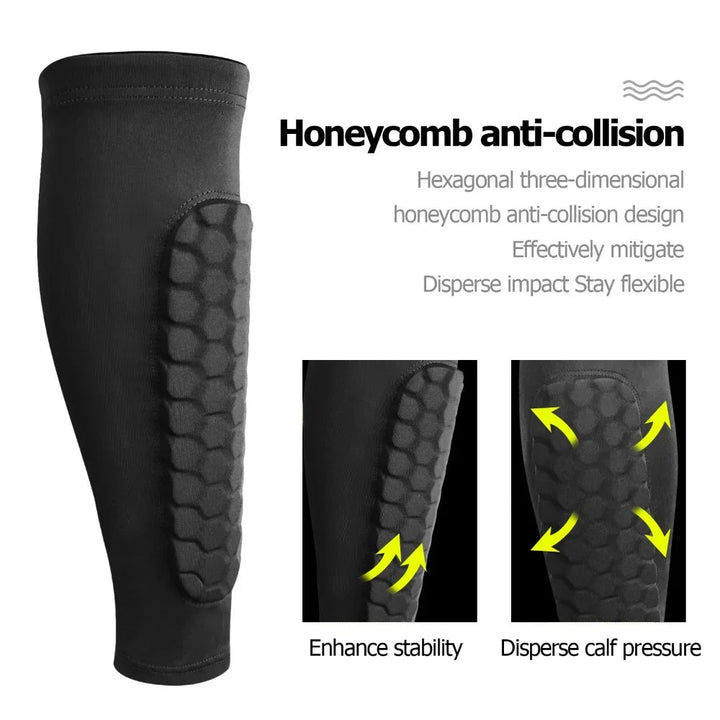 Soccer Shin Guards for Kids, Teens &amp; Adults | Honeycomb Compression Design | Breathable Moisture-Wicking for Sport 4