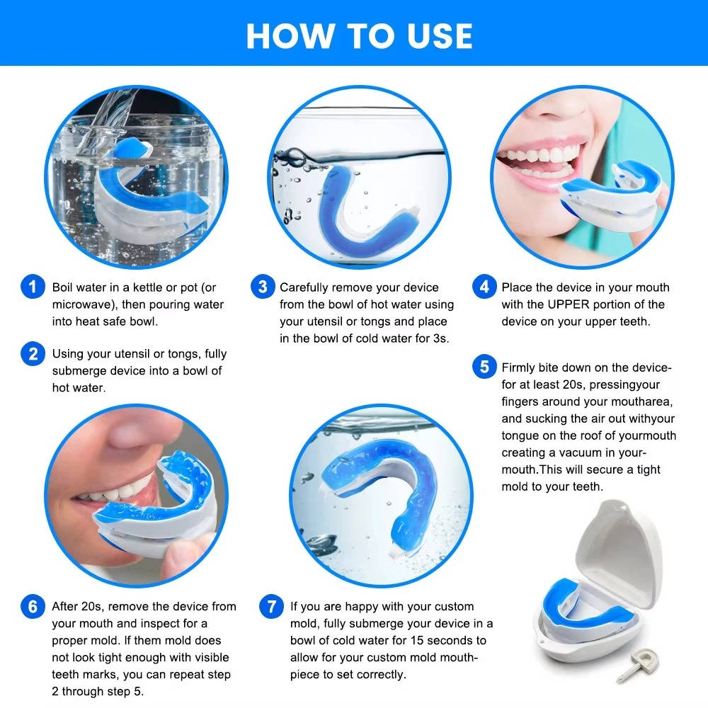 Anti-Snoring Mouthpiece Moldable Plastic | Adjustable Lower Tray &amp; Dual-Layer Shell | Custom Boil-and-Bite Fit 5