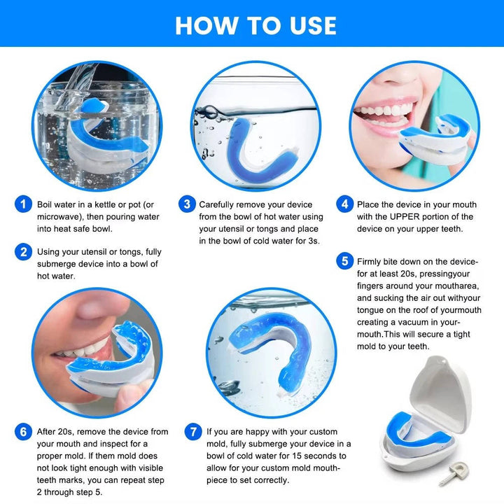 Anti-Snoring Mouthpiece Moldable Plastic | Adjustable Lower Tray &amp; Dual-Layer Shell | Custom Boil-and-Bite Fit 5