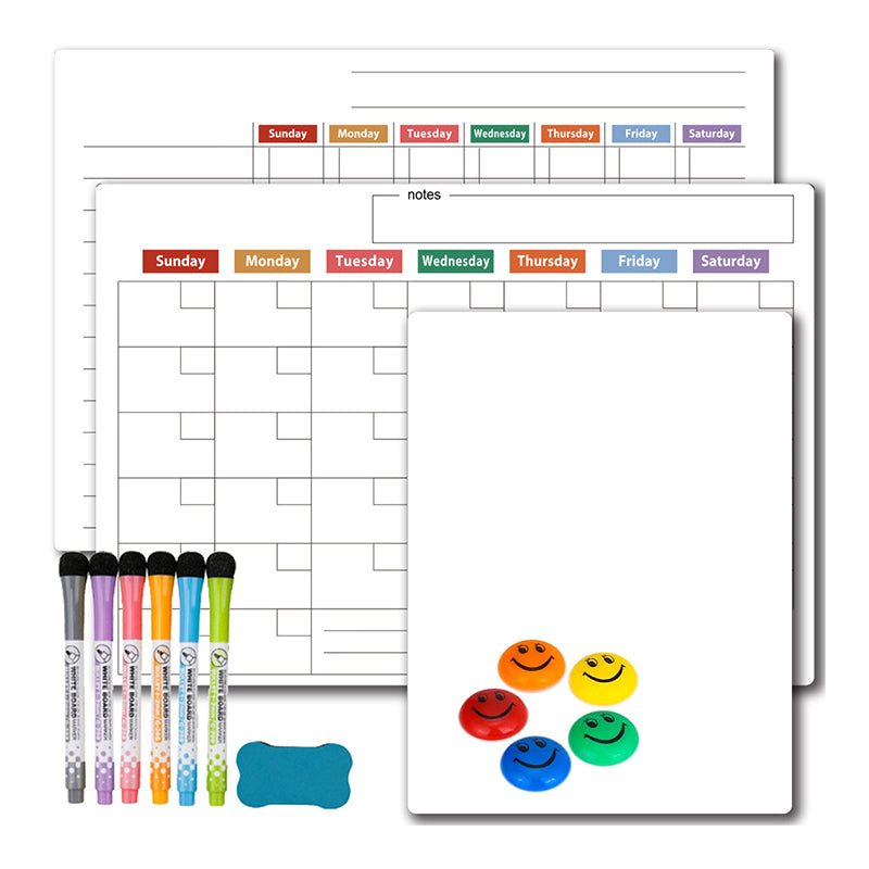 Magnetic Fridge Planner Set Monthly Weekly Boards 6 Neon Markers 12