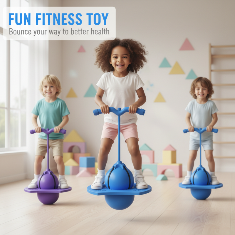 Balance Hop Ball for Kids | Removable Foam Handles for All Skill Levels | Non-Slip Platform for Indoor and Outdoor Use 3