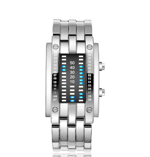 Binary LED Watch Alloy Water-Resistant with Scratch-Resistant Glass 9