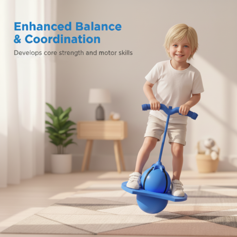 Balance Hop Ball for Kids | Removable Foam Handles for All Skill Levels | Non-Slip Platform for Indoor and Outdoor Use 5