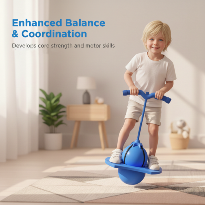 Balance Hop Ball for Kids | Removable Foam Handles for All Skill Levels | Non-Slip Platform for Indoor and Outdoor Use 5