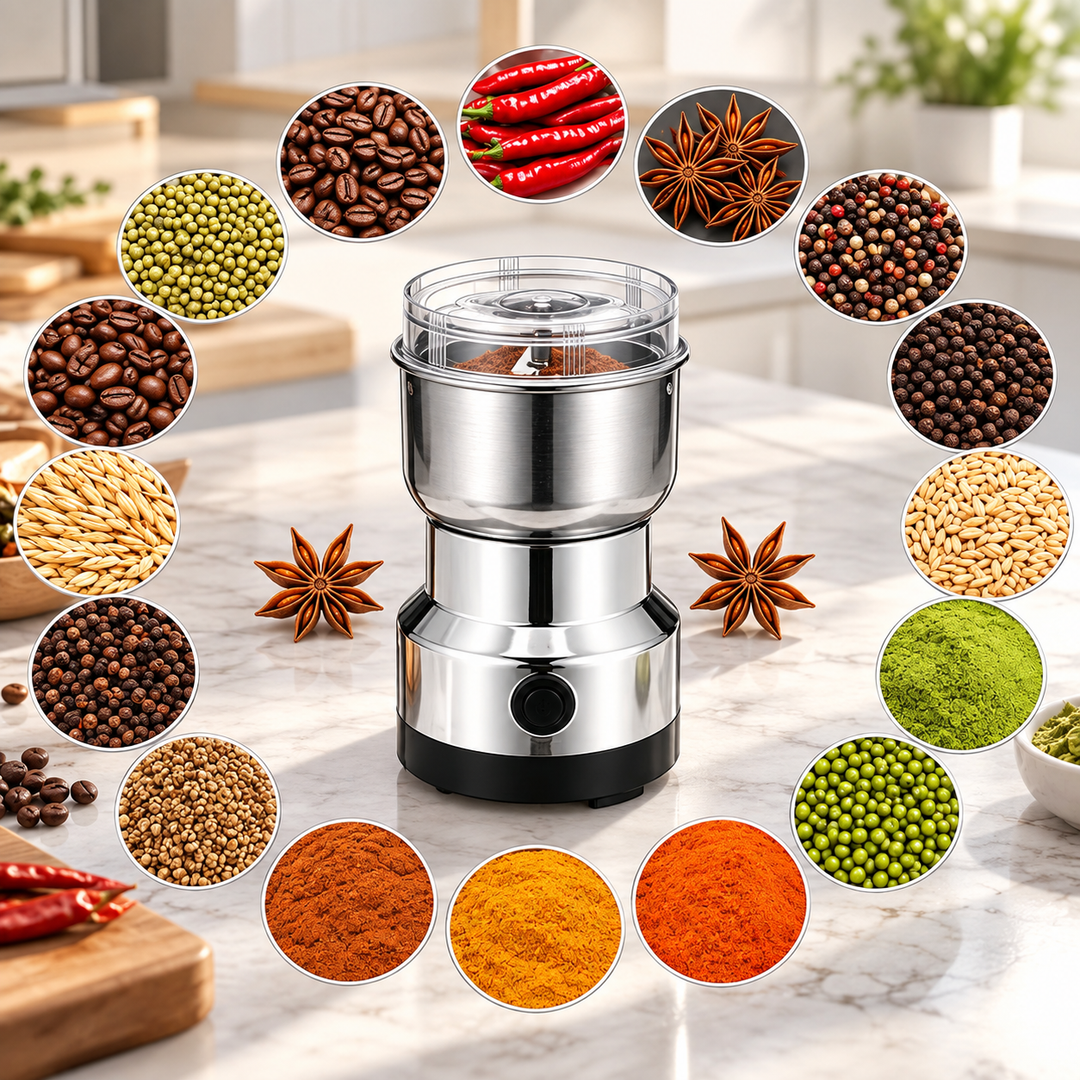 Electric Spice Grinder Stainless Steel Push-Button with Removable Blades 7