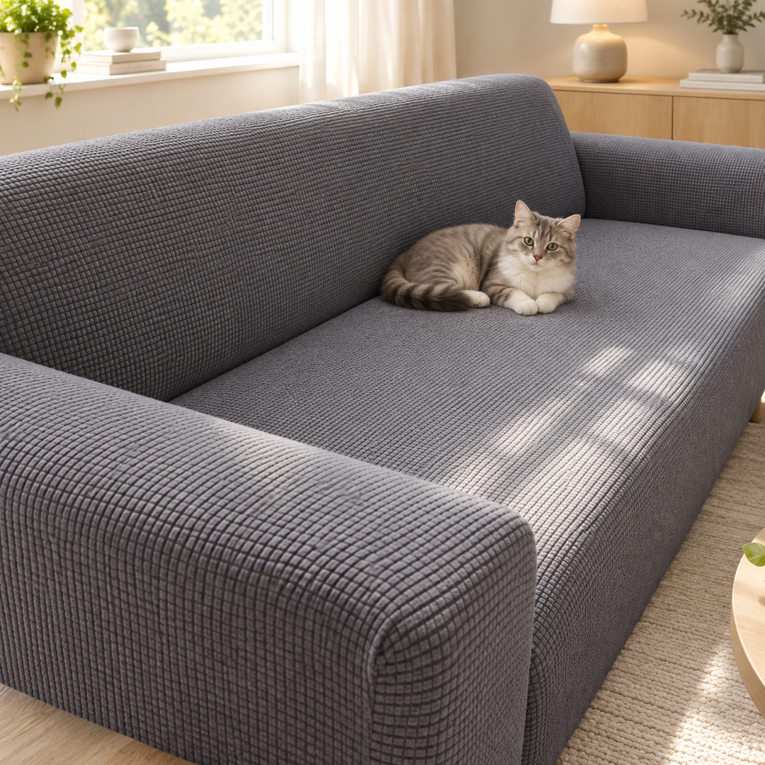 Stretch Sofa Cover Universal Fit Elastic Hem with Non-Slip Foam Strips 11