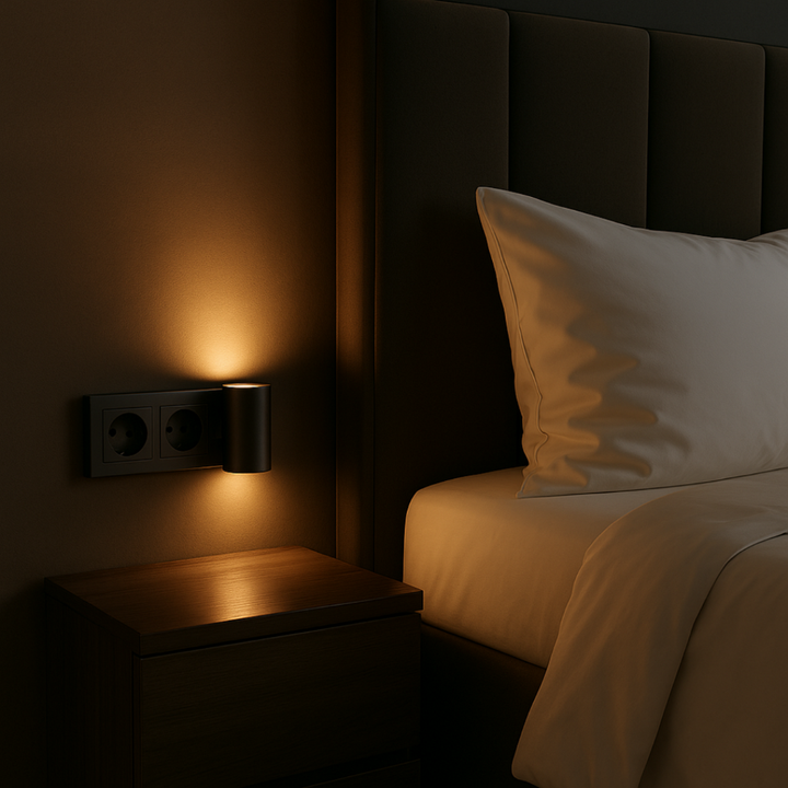 Plug-in LED Night Lamp ABS Plastic | Rotary Dial Dimmer, Warm White Glow | Compact Socket Light for Hallway, Bedroom, Bathroom 11