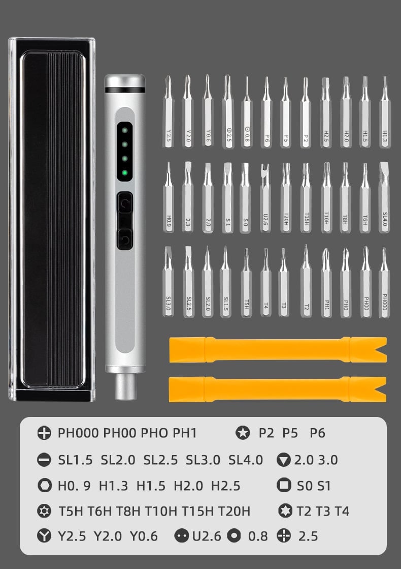 Mini Electric Screwdriver 40-in-1 | Adjustable Torque 0.05-3 Nm, S2 Steel Bits | USB-C Fast Charging, 400 Screws Per Charge 10