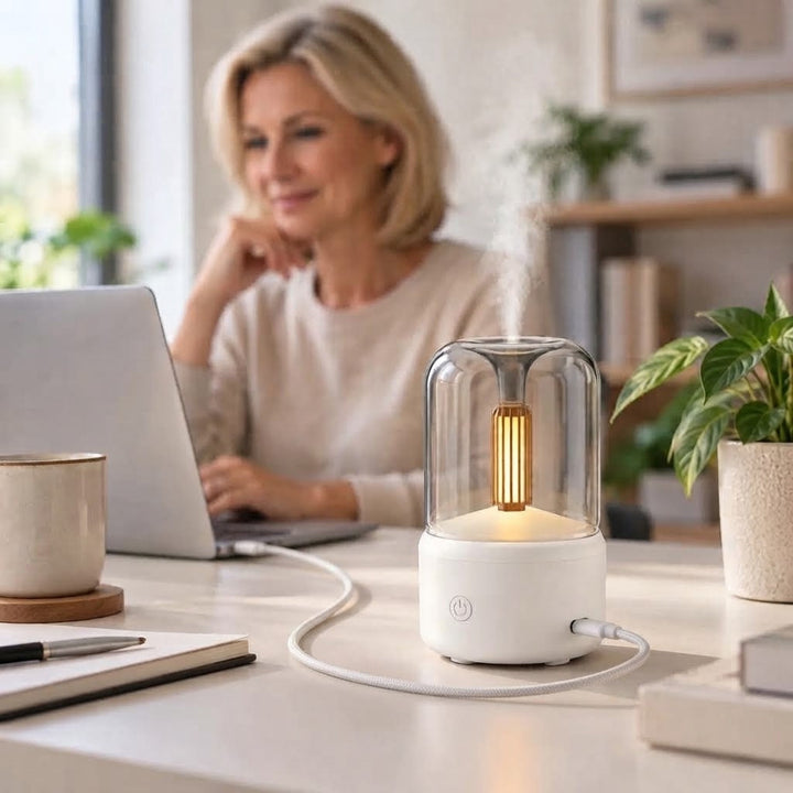 Candlelight Aroma Diffuser Humidifier Ultrasonic Mist USB 5