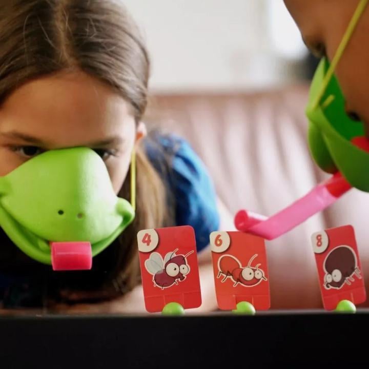 Chameleon Mask Target Card Game Blow Tube Tongue 2 Player Set 5