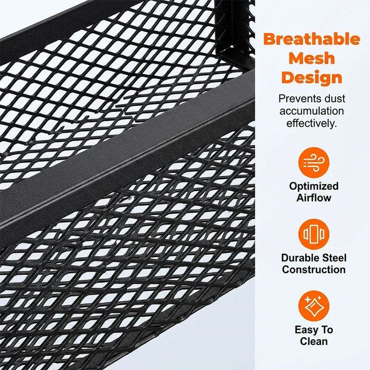 No-Drill Under-Desk Cable Management Tray Mesh Clamp Mount 5