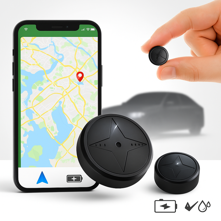 Compact GPS Vehicle Tracker | Real-Time Location Tracking | Magnetic Mount, Rechargeable Battery &amp; Weather-Resistant Housing 1