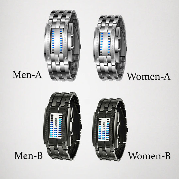 Binary LED Watch Alloy Water-Resistant with Scratch-Resistant Glass 1