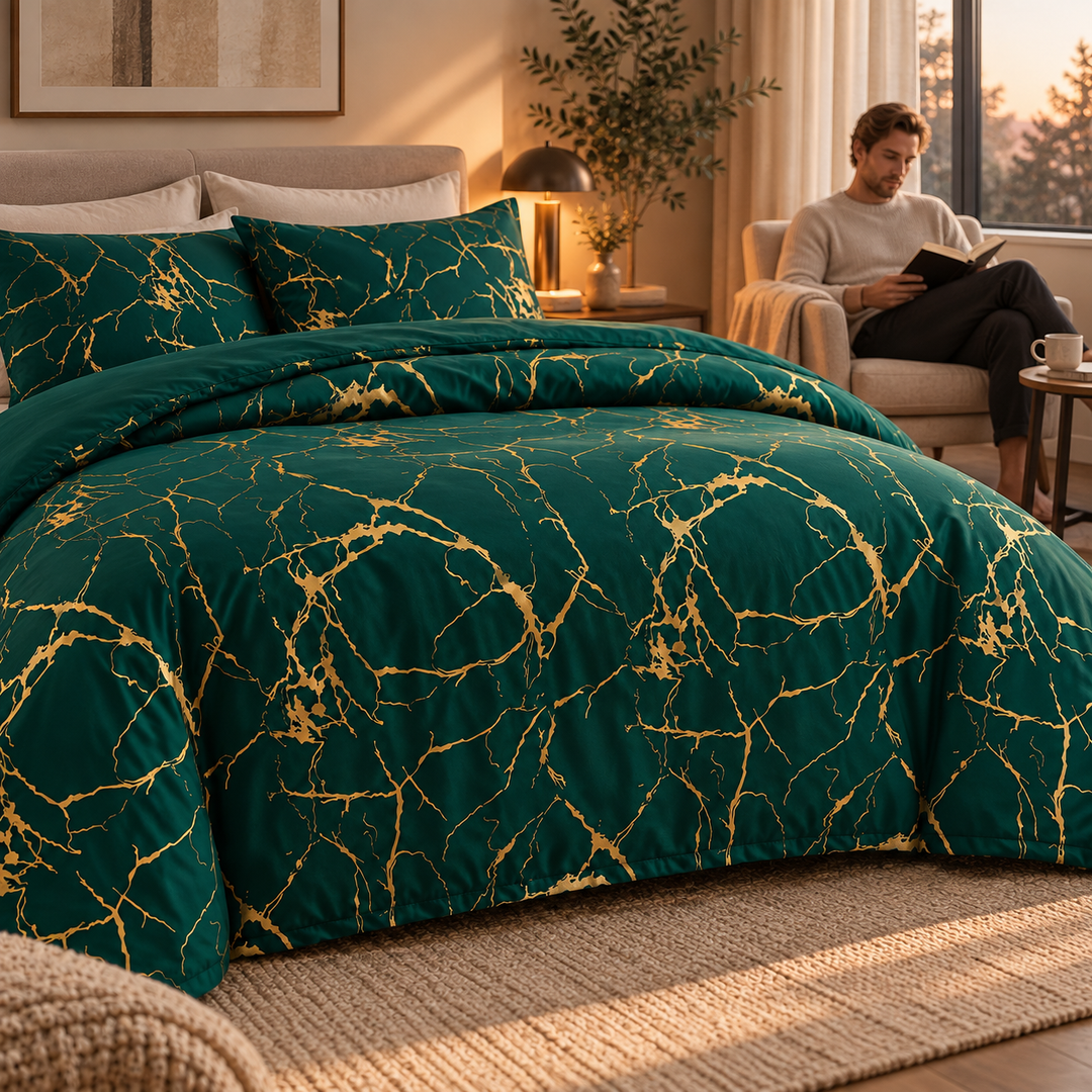 Marble Pattern Duvet Cover Set Matching Pillowcases 17