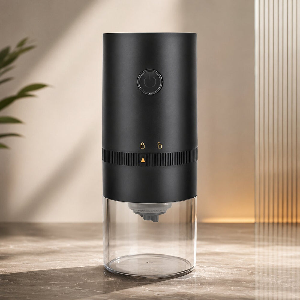 Electric Coffee Grinder USB Rechargeable | Adjustable Grind Setting for Espresso to French Press | Compact Transparent Container 2
